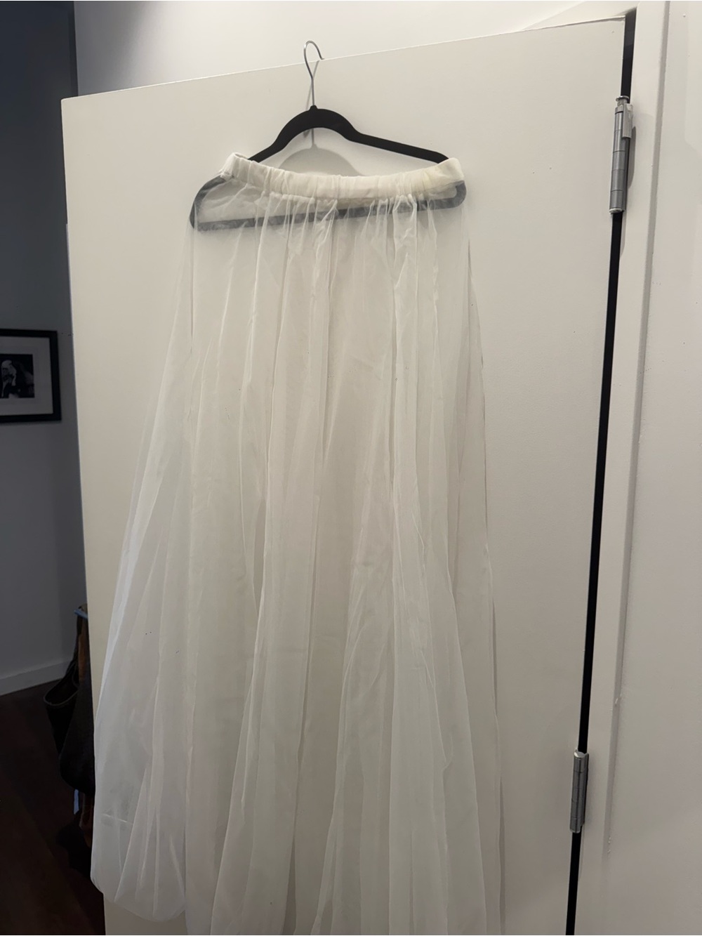 Light Ivory Tulle Maxi Skirt with Elastic Waist